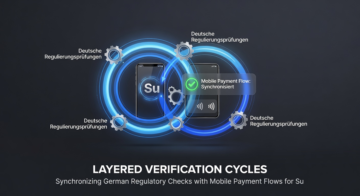 Visualisierung der Synchronisation zwischen mobilen Zahlungen und regulatorischen Checks in Slot-Plattformen