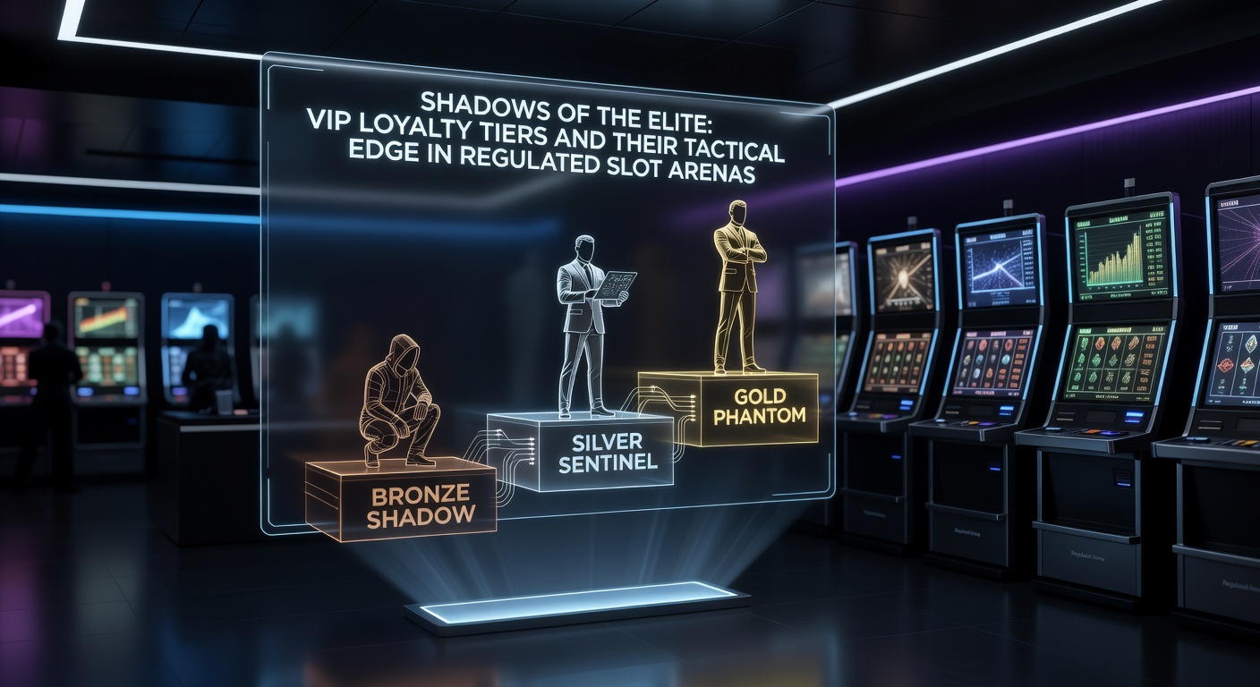 Ein stilisiertes Bild einer exklusiven VIP-Lounge in einem modernen Casino, mit goldenen Lichtern und Slot-Maschinen im Hintergrund, das den elitären Status von Loyalitätsprogrammen symbolisiert